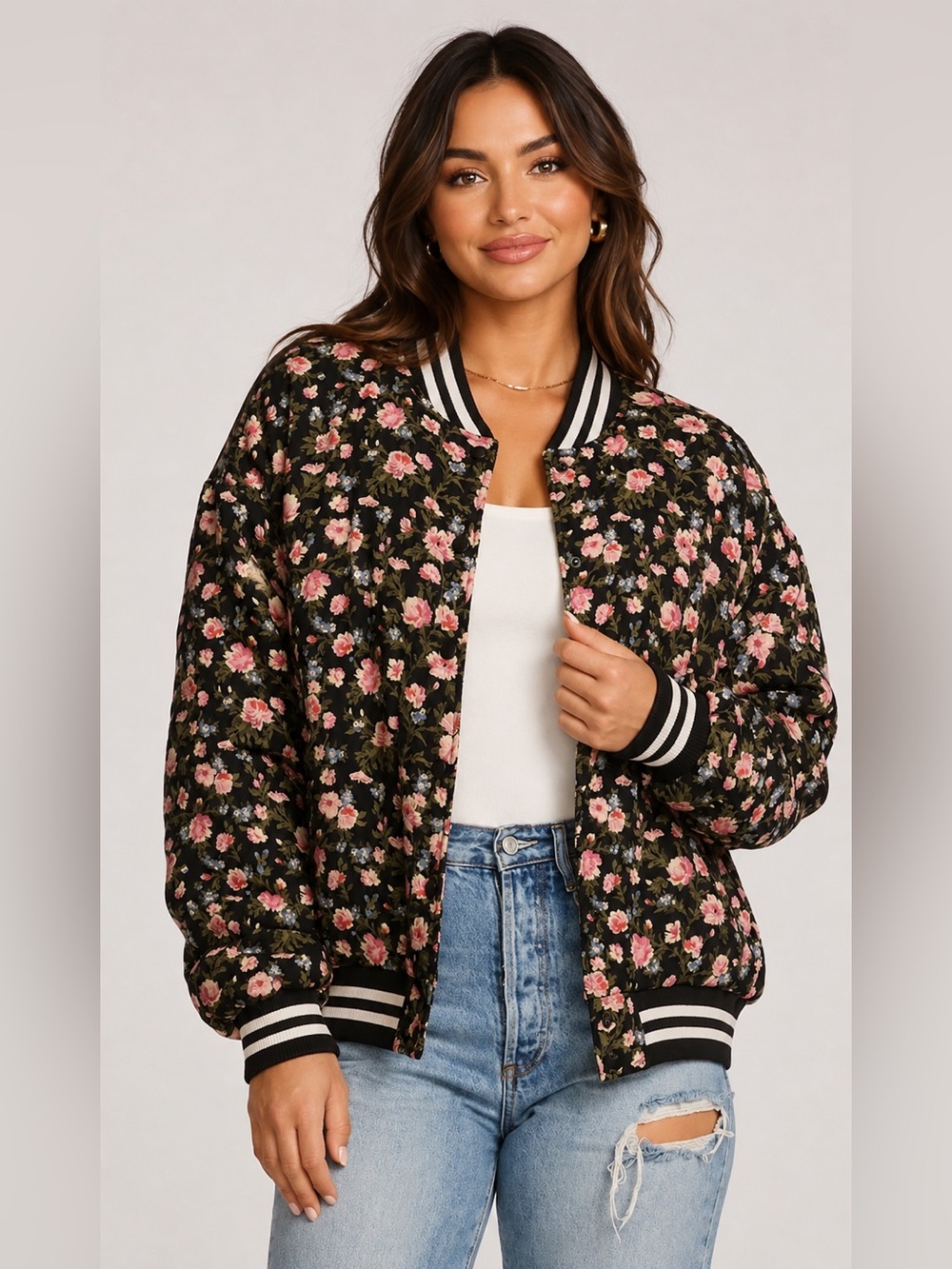 Saltwater Luxe floral Madsen bomber Jacket